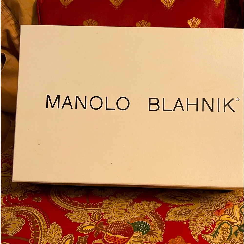Manolo Blahnik Black Leather Mules